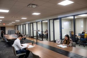 Students gather in the new NKU Chase Law student center