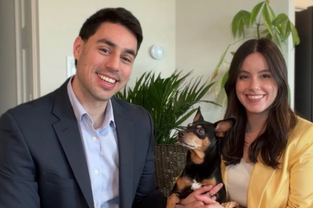 photo of husband and wife and the family dog