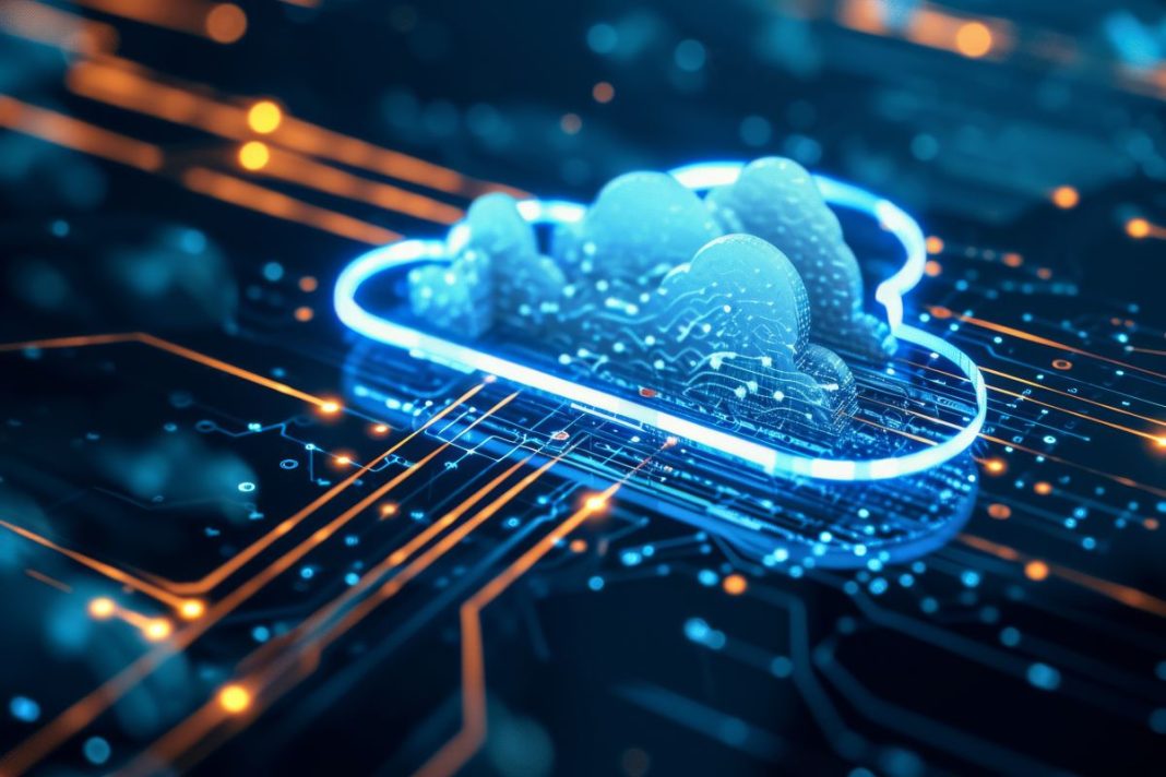 graphic of digital technology in the cloud