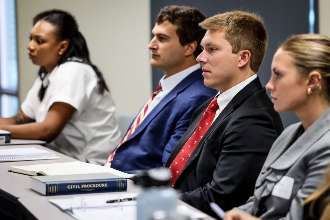 students in law class at Charleston Law