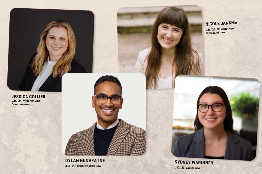 headshots of four past law student of the year recipients