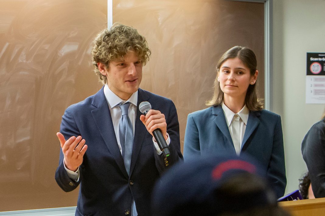 Northeastern Law students making a presentation